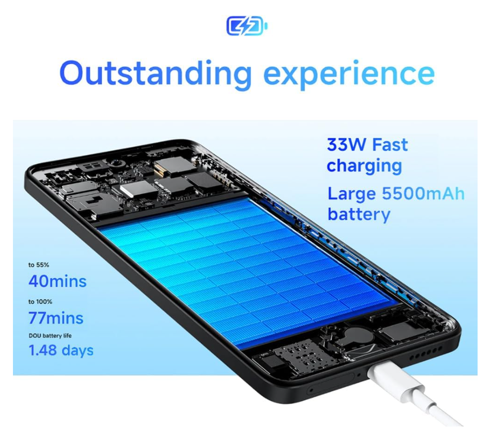 Xiaomi Redmi Note 14 8GB + 256GB Global Edition Smartphone 6.67 Inch AMOLED Screen 120Hz 50MP 5110mAh 45W Fast Charge Blue - Image 5