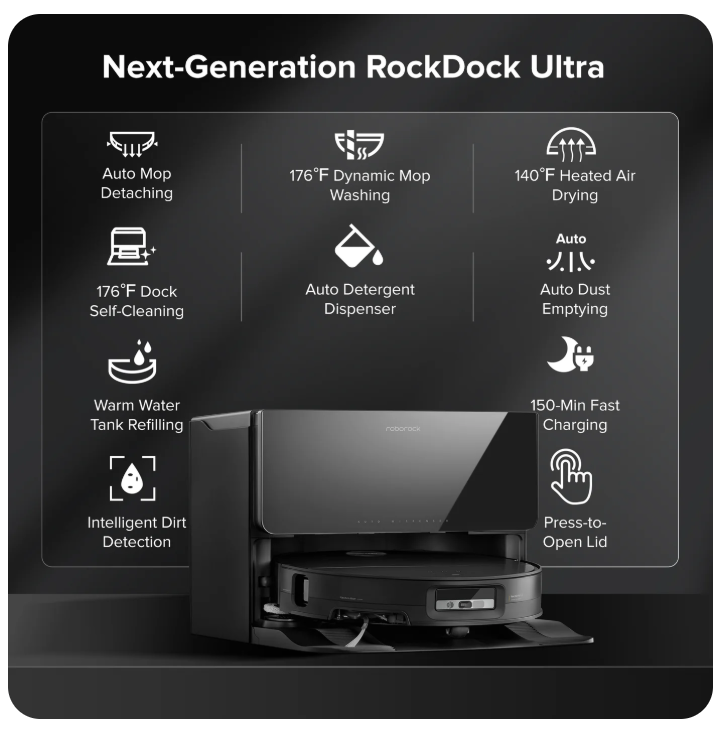 Roborock Saros 10Robot Vacuum withRefill & DrainageSystem - Image 7