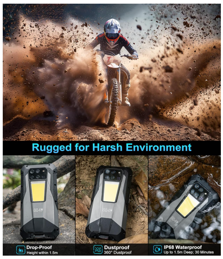 8849 Tank 3 Pro Rugged Smartphone 2024, 23800mAh Rugged Projector Phone 97dB Loud Speaker, 36GB+512GB Dual Sim 5G Android 14 Unlocked Mobile Cell Phones 6.79" Big Screen, Camping Light/2TB Expand/OTG - Image 8