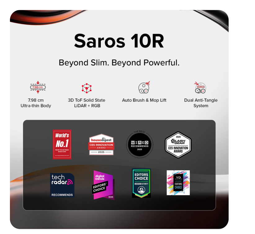 Roborock Saros 10RRobot Vacuum withMultifunctional Dock 4.0 - Image 2