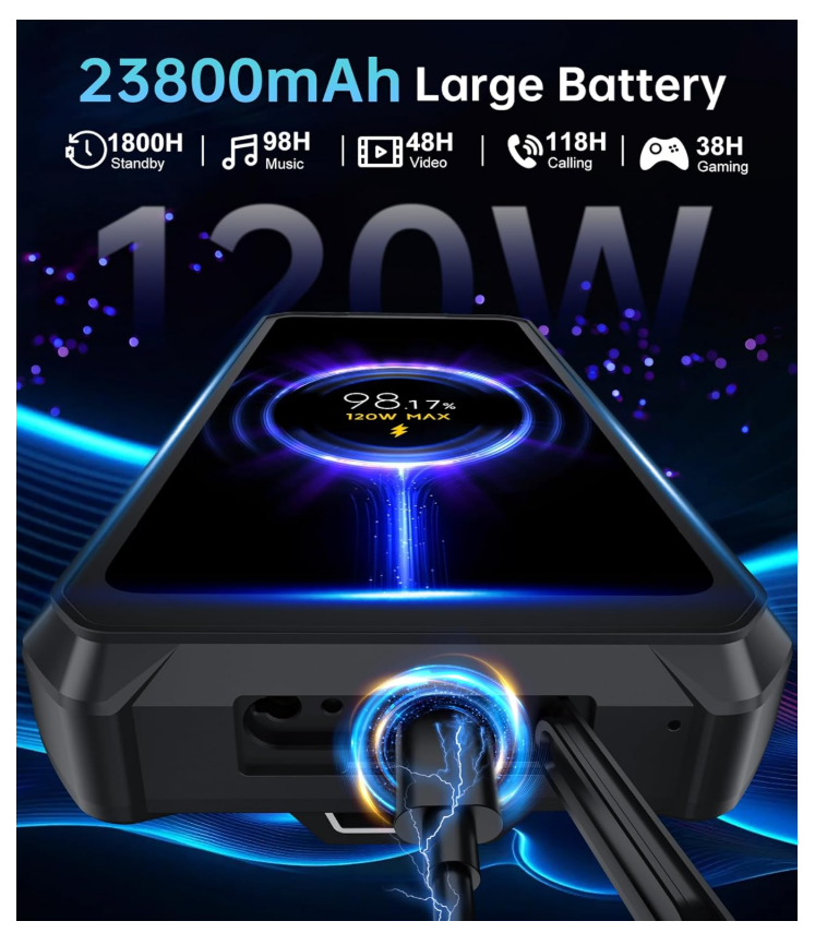8849 Tank 3 Pro Rugged Smartphone 2024, 23800mAh Rugged Projector Phone 97dB Loud Speaker, 36GB+512GB Dual Sim 5G Android 14 Unlocked Mobile Cell Phones 6.79" Big Screen, Camping Light/2TB Expand/OTG - Image 4