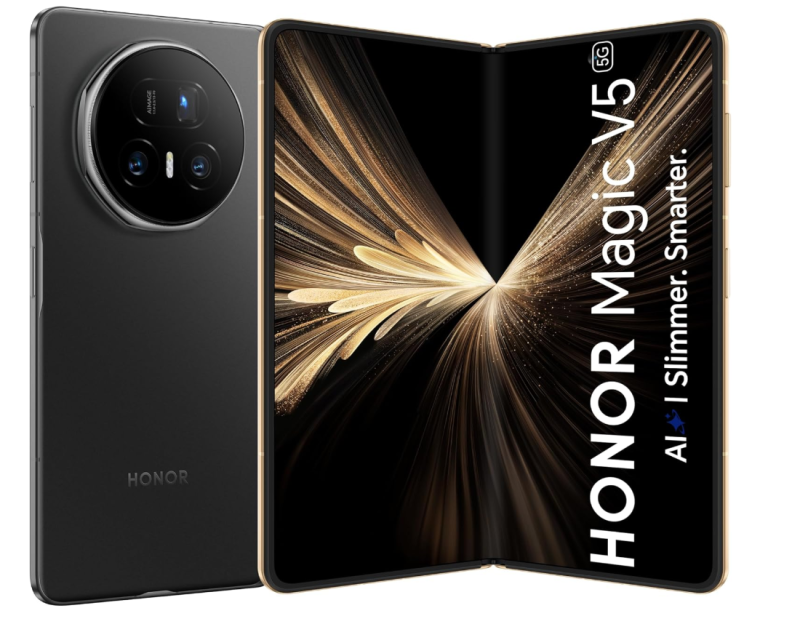 HONOR Magic V5 5G AI Foldable Phone, Sim Free, 8.8mm Folding Screen Smartphone, 5690mAh All-Day Battery, 16GB+512GB, Snapdragon? 8 Elite Mobile Platform,Eye Comfort Display, Dual SIM,Android 15, Black