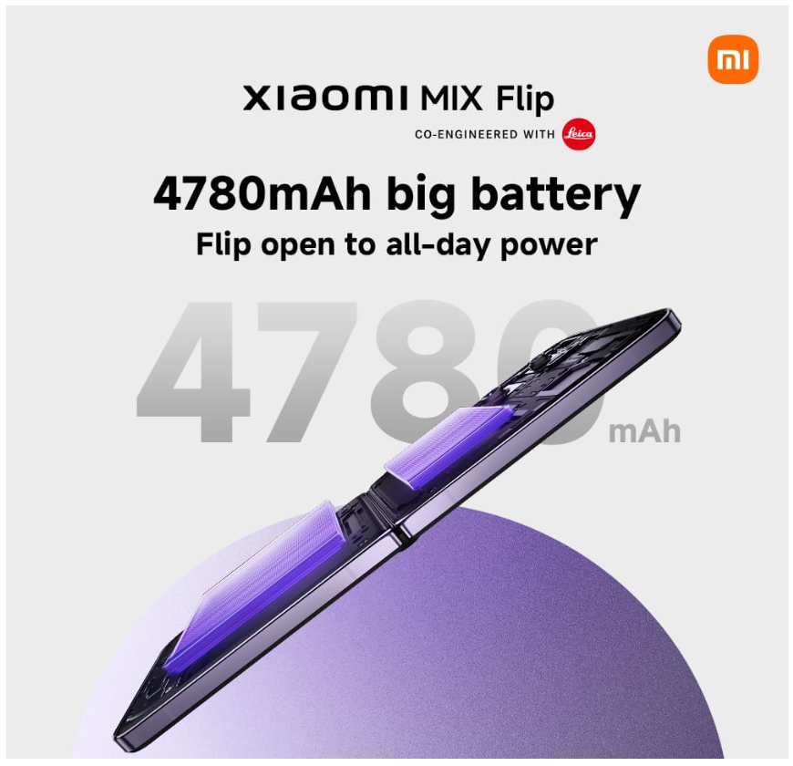 Xiaomi Mix Flip 6.86" Inner Display 4.01" Outer Display Snapdragon® 8 Gen 3 Leica Summilux Lens 67W HyperCharge 3.3GHz 12GB 512GB Purple (UK Version + 2 Years Warranty) - Image 4