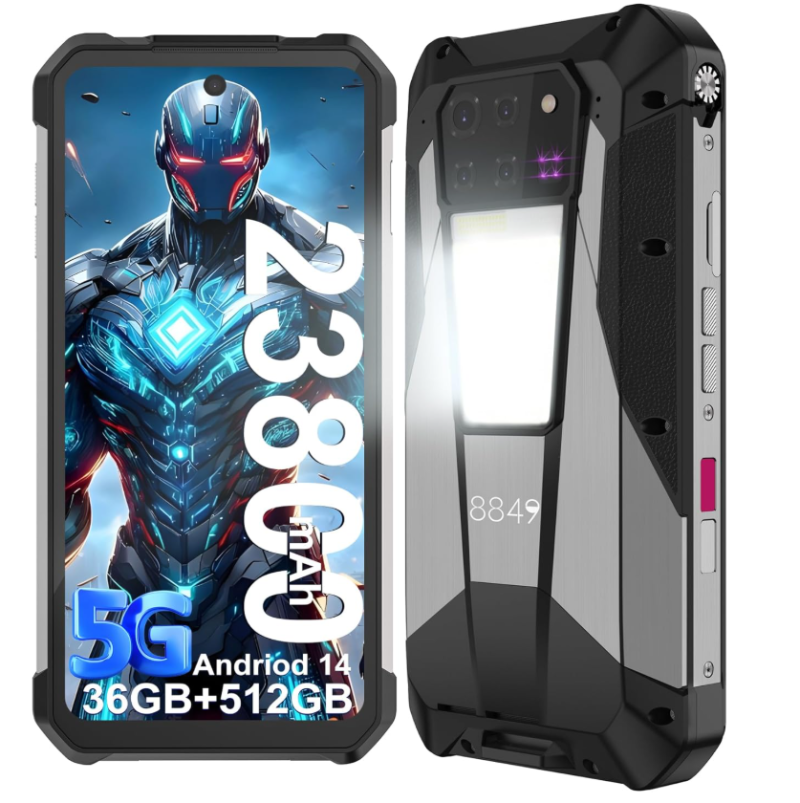 8849 Tank 3 Pro Rugged Smartphone 2024, 23800mAh Rugged Projector Phone 97dB Loud Speaker, 36GB+512GB Dual Sim 5G Android 14 Unlocked Mobile Cell Phones 6.79" Big Screen, Camping Light/2TB Expand/OTG