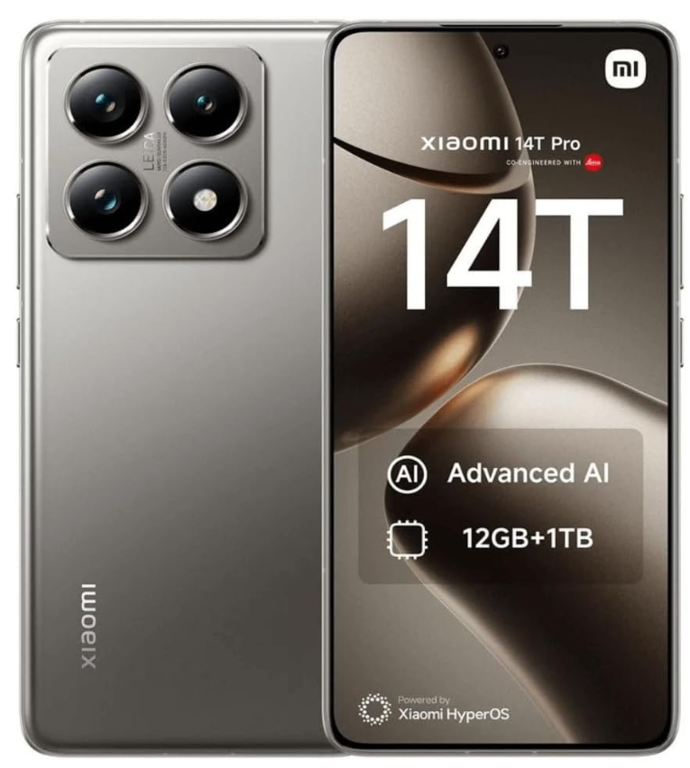 Xiaomi 14T PRO Ai 5G + 4G LTE (for Tmobile Mint Tello & Global) (1024GB + 12GB) NFC Global ROM Unlocked Worldwide 50MP Triple Pro Leica Camera 6.67" 144Mhz (Titan Gray)